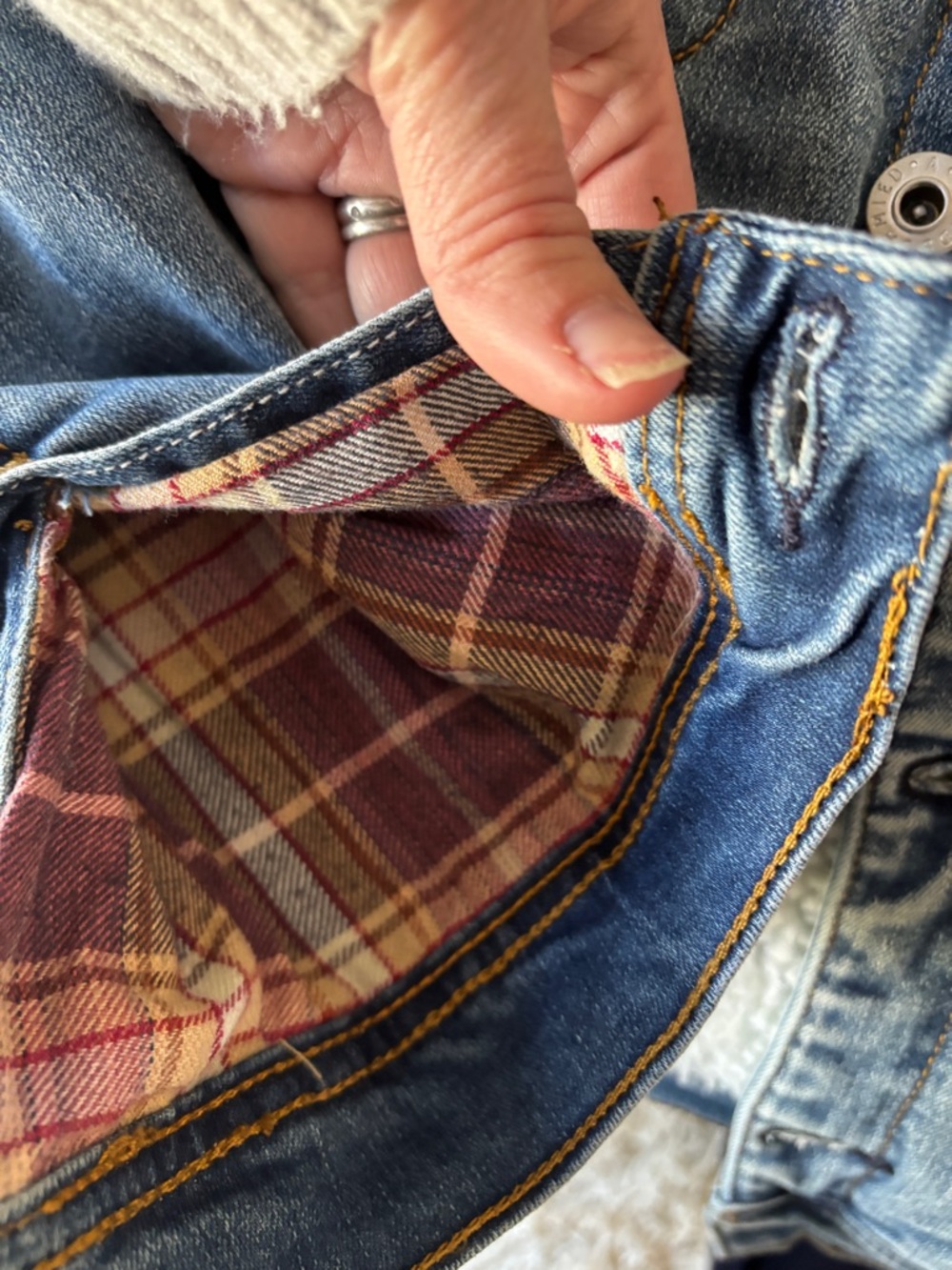 Nwt AG  Adriano Goldschmied Kids Blue Denim Sherpa-Lined Jacket & plaid flannel - Picture 5 of 12